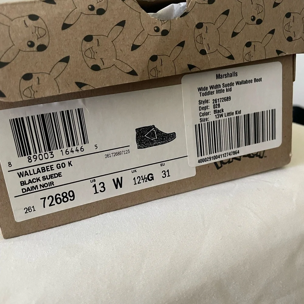 Clarks Pokemon Black and Yellow Moccasins with Textured Upper